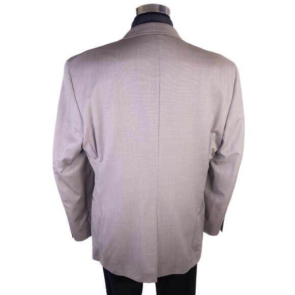 Jos. A. Bank Suit Coat Jacket Blazer Sz 44R Solid Beige Wool Two Button EUC - Picture 8 of 13